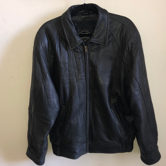 Tannery West Leather Jacket Men’s Black Size Large - Picture 1 of 10